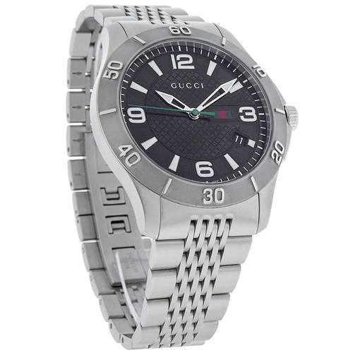 Gucci 126 G-Timeless Men's Black Dial Stainless Steel Quartz Watch YA126218