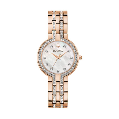 Bulova Classic Crystal Women's Mother of Pearl Dial Quartz Watch 98X135