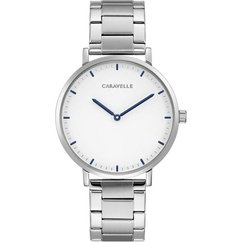 Bulova Caravelle Min/Max Men's White Dial Stainless Steel Quartz Watch 43A150