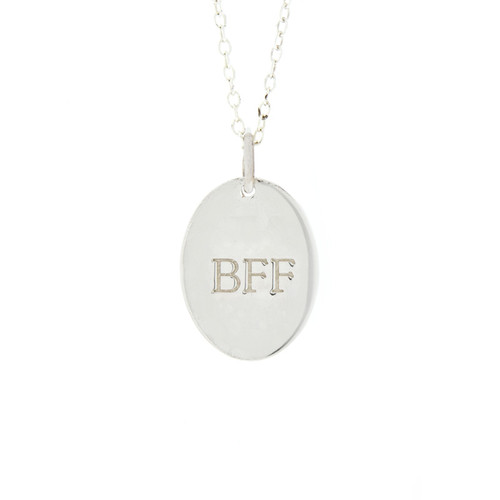 Colgante con dije de monograma BFF para mujer en plata de ley 925