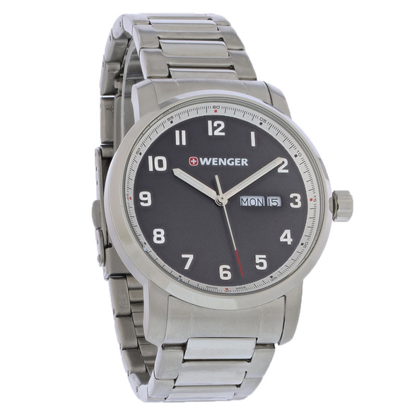 Wenger Attitude Men's Black Dial Stainless Quartz Watch  01.1541.119