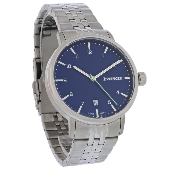Wenger Urban Classic Men's Stainless Steel Blue Dial Quartz Watch 01.1731.121