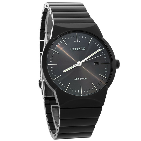 Citizen Eco-Drive Axiom Men's Grey Dial Black ION Stainless Watch BM7587-52H