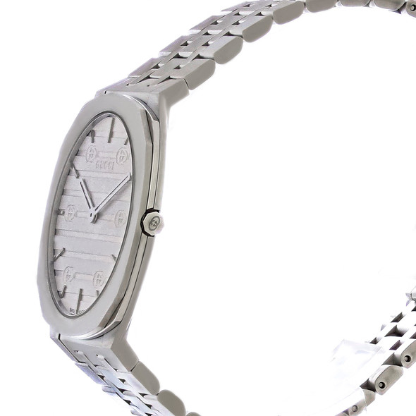Gucci 25H Women's Stainless Steel Silver Dial Quartz Watch YA163402