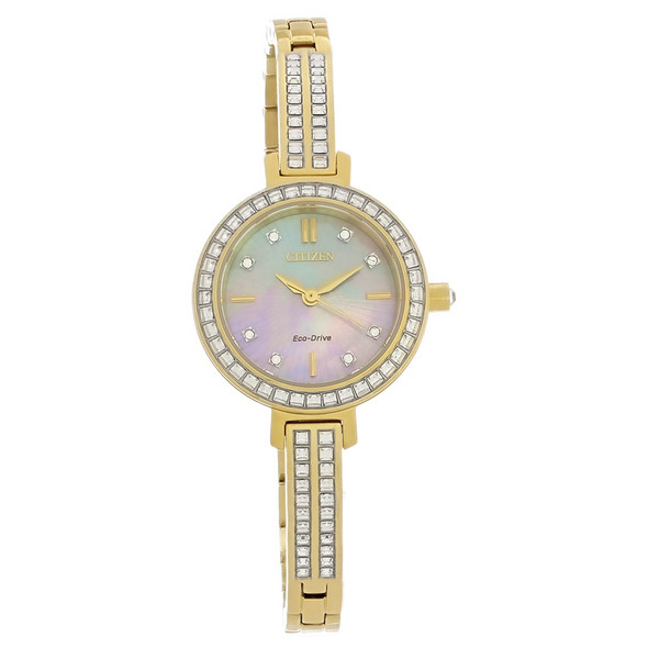 Citizen Eco-Drive Silhouette Crystal Women's Gold PVD Stainless Watch EM0862-56D