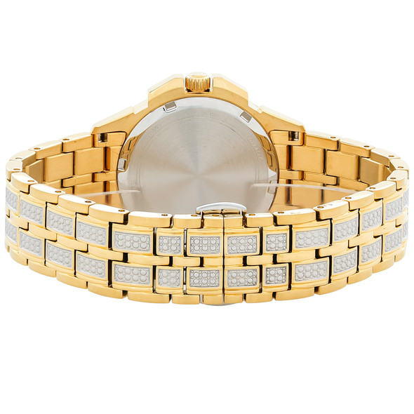 Bulova Octava Women's Crystal Gold Tone PVD Stainless Steel Quartz Watch 98L302