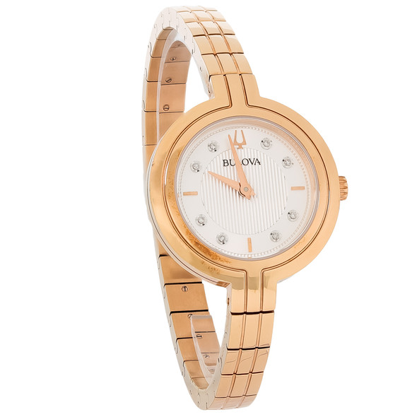 Bulova Rhapsody Women's Diamond Rose Gold Plated Stainless Quartz Watch 97P145