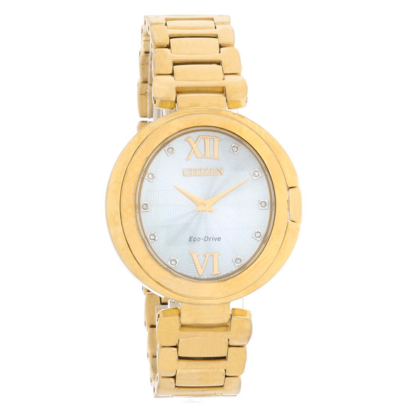 Citizen Eco Drive Capella Women's Gold Tone Stainless Steel Diamond EX1512-53A
