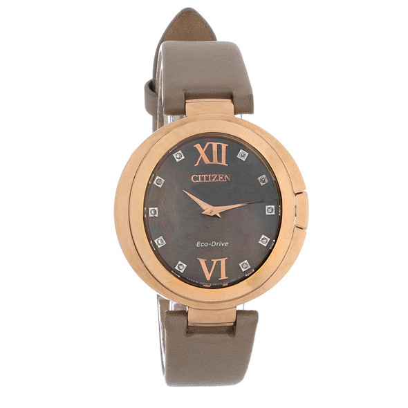 Citizen Eco Drive Capella Women's Rose Gold Plated Stainless Diamond EX1513-00Y