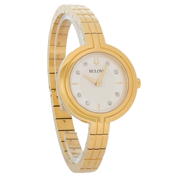 Bulova Rhapsody Women's Diamond Gold Plated Stainless Quartz Watch 97P144