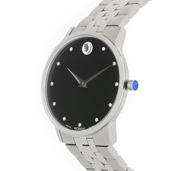 Movado Museum Classic Men's Stainless Steel Diamond Quartz Watch 0607201