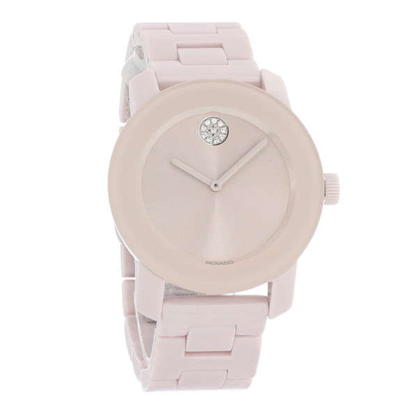 Movado Bold Women's Ceramic Blush Dial Swiss Quartz Watch 3600536