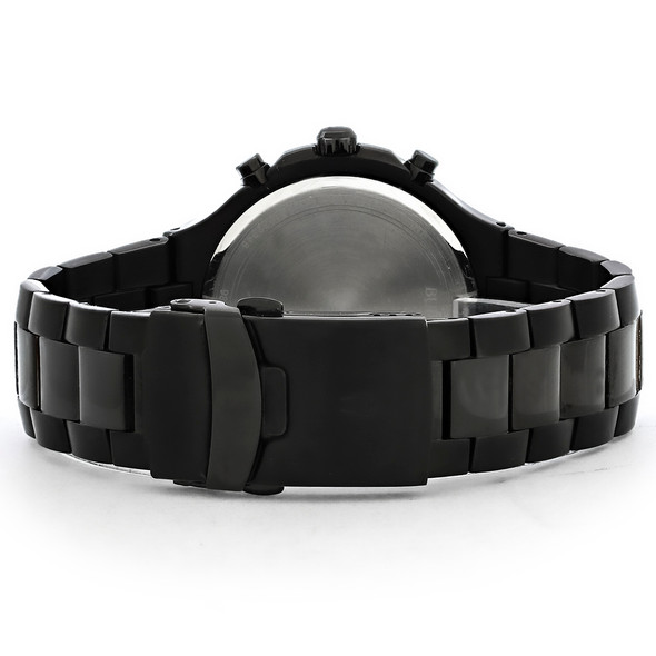 Bulova Diamond Men's Black ION Plated Stainless Chronograph Quartz Watch 98D147