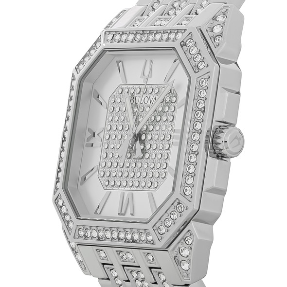Bulova Octava Men's Stainless Steel Crystal Quartz Watch 96A285