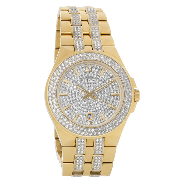 Bulova Men's Gold-Tone Stainless Steel Crystal Quartz Watch 98K102