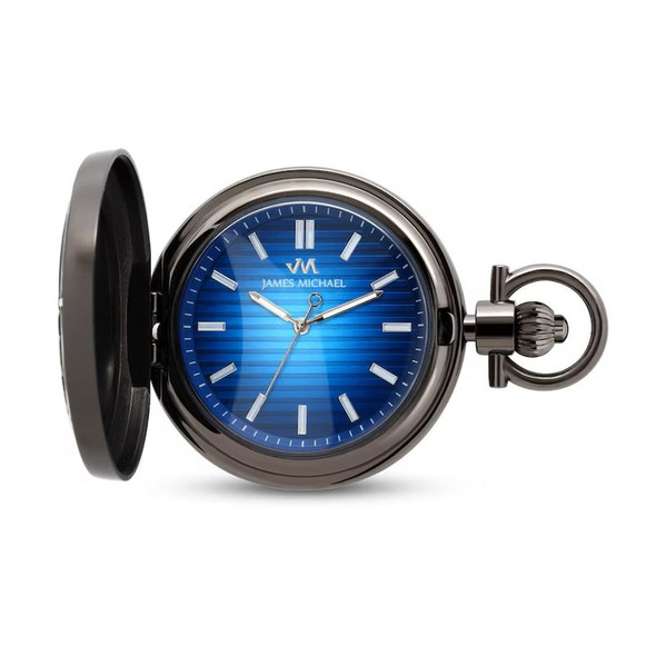 James Michael Gunmetal Grey Pocket Men's Watch with Blue Dial PQA011134