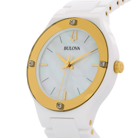 Bulova Millennia Women's Ceramic Mother-of-Dial Quartz Watch 98R292
