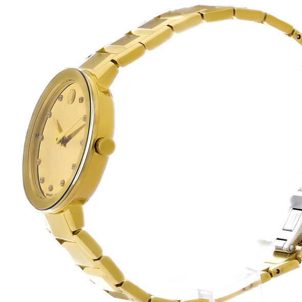 Movado Sapphire Women's Stainless Steel Mirror Dial Quartz Watch 0607550