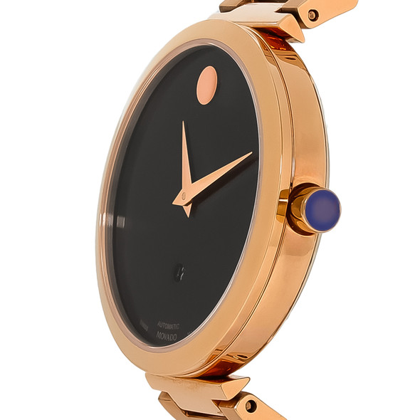 Movado Museum Classic Women's Rose Gold PVD Black Dial Automatic Watch 0607680