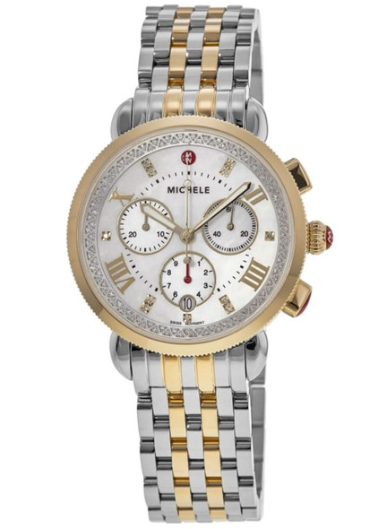 Michele Sport Sail Diamond MOP Dial Two-Tone Women's Quartz Watch MWW01C000142