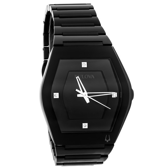 Bulova Gemini Men's Black ION Stainless Steel Black Dial Quartz Watch 98D177