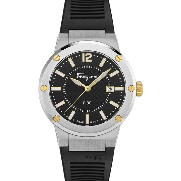 Salvatore Ferragamo F-80 Black Dial Men's Quartz Watch SFHY00120