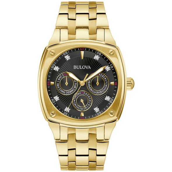 Bulova Men's Diamond Accent Gold-Tone Chronograph Quartz Watch 97D138