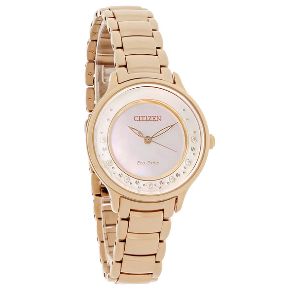 Citizen Eco-Drive Women's Circle of Time Diamond Rose Gold Tone Watch EM0382-86D