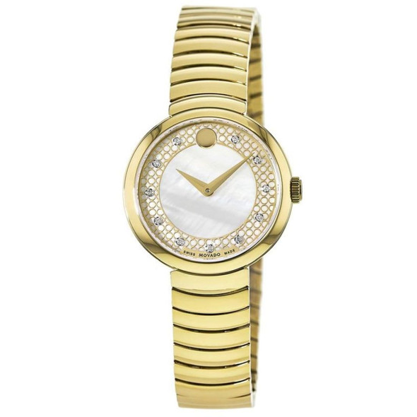 Movado Myla Yellow Gold PVD MOP Dial Women's Quartz Watch 0607045