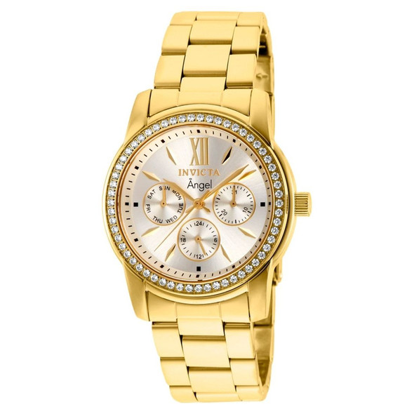 Invicta Angel Crystal Silver Dial Gold-Tone Women's Quartz Watch 28688