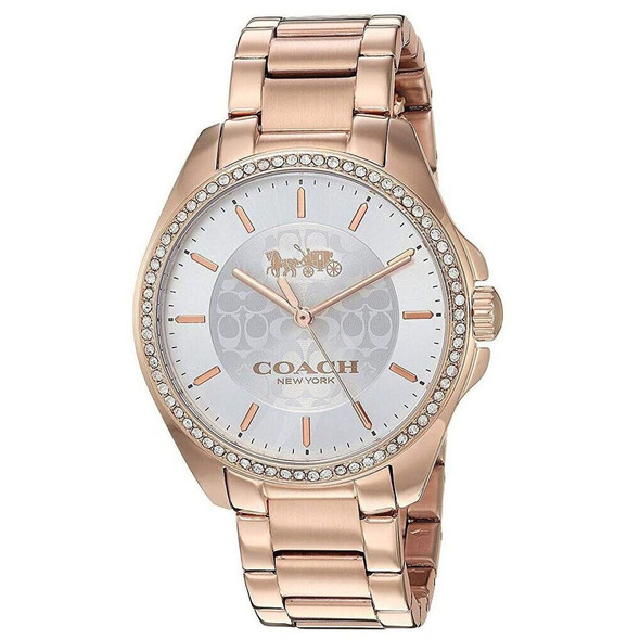 Coach Tristen Silver Dial Rose Gold Tone Women's Quartz Watch 14503138