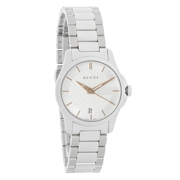 Gucci 126 G-Timeless Women's Silver Dial Swiss Quartz Watch YA126523