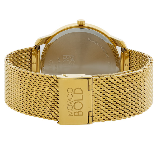 Movado Bold Men's Champagne Dial Gold Tone Stainless Quartz Watch 3600833