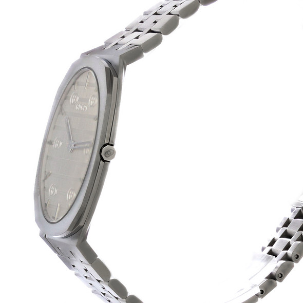 Gucci 25H Men's Stainless Steel Silver Dial Quartz Watch YA163407