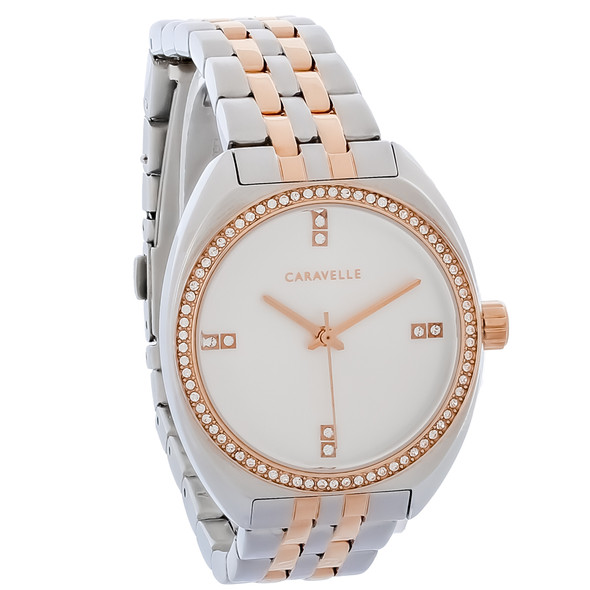 Caravelle By Bulova Retro Crystal Women's Two-Tone Quartz Watch 45L180