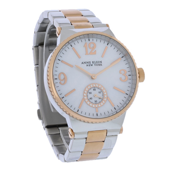 Anne Klein Women's Two-Tone Mother-of-Pearl Crystal Quartz Watch 12-2341MPRT