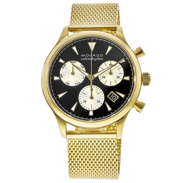 Movado Heritage Chronograph Quartz Black Dial Men's Watch 3650098
