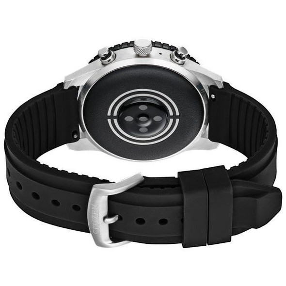 Citizen CZ Smart 44mm Sport Wear OS Black Silicone Strap Watch MX1011-05X