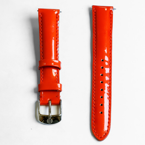 Michele Women's 16mm Orange Leather Watch Band 301770501