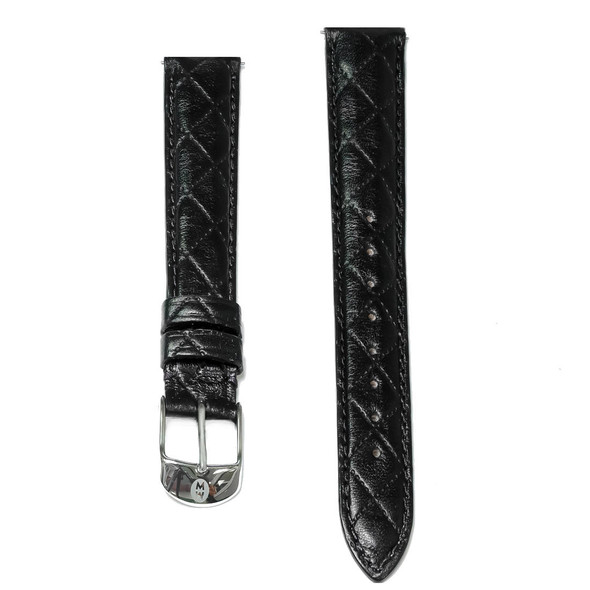 Michele Women's 16mm Black Quilted Leather Watch Band 301721902