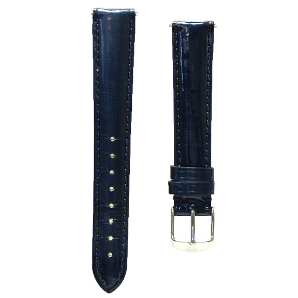 Michele Women's 16mm Navy Blue Leather Watch Band 301917605