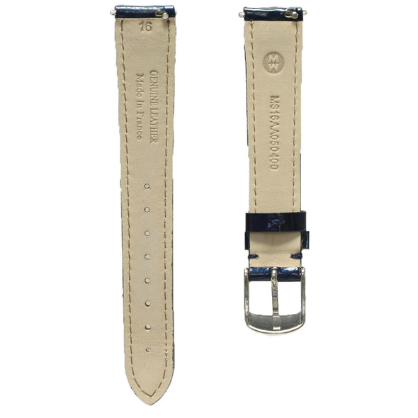 Michele Women's 16mm Navy Blue Leather Watch Band 301917605