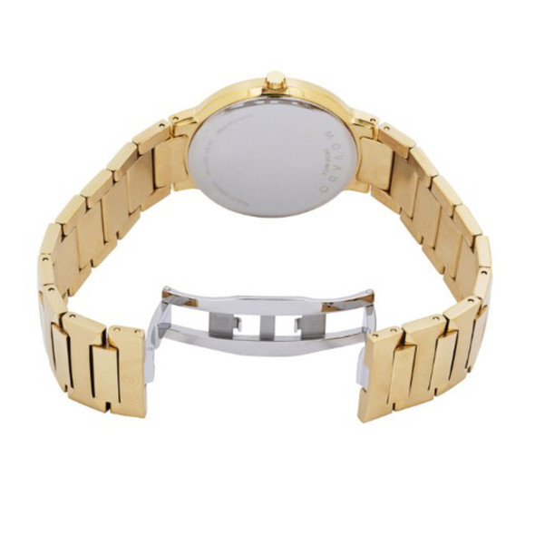Movado Temo Men's Black Dial Gold-Tone Quartz Watch 0607294