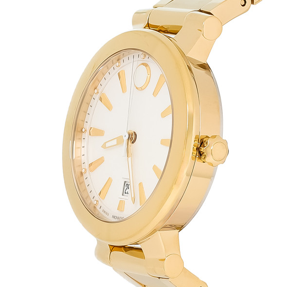 Movado Vizio Series Women's Gold Tone Stainless Swiss Quartz Watch 0607636