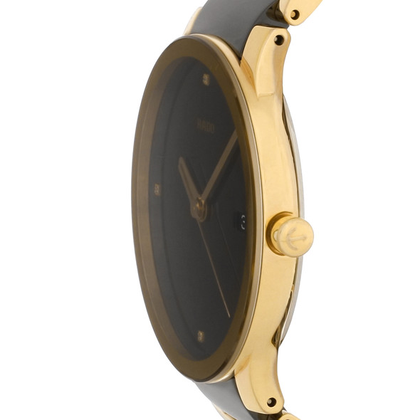Rado Centrix Men's Rose Gold Tone Black Ceramic Quartz Watch R30554712
