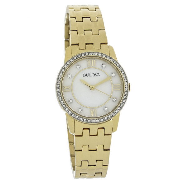 Bulova Women's Gold-Tone Stainless Crystal Quartz Watch 98X115