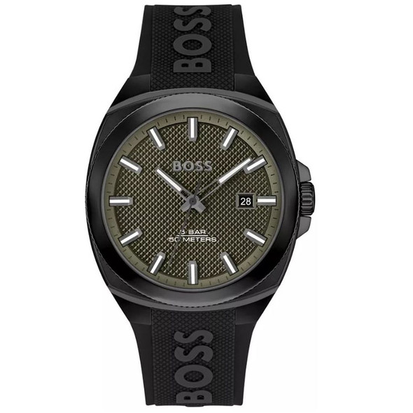 Hugo Boss Walker Quartz Basic Calendar Black Silicone Men's Watch 1514140