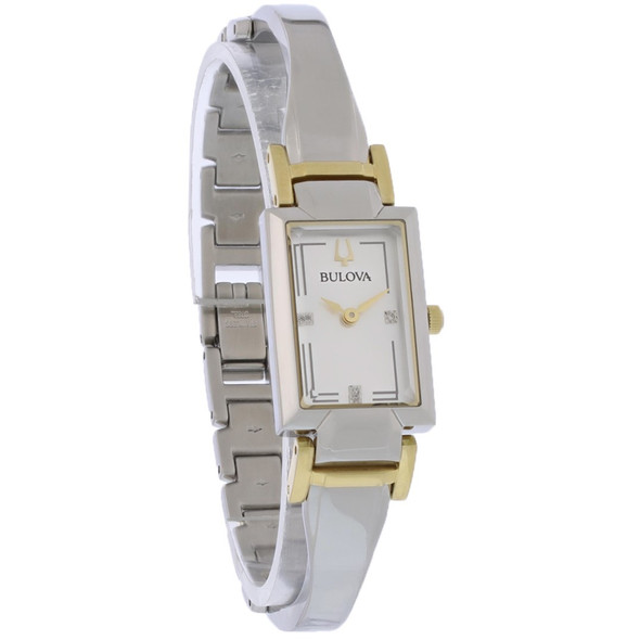 Bulova Classic Bangle Women's Two-Tone Stainless Diamond Quartz Watch 98P229