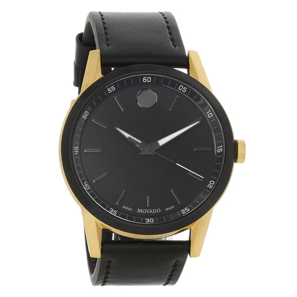 Movado Museum Sport Series Men's Gold Tone Steel Black Dial Quartz Watch 0607223