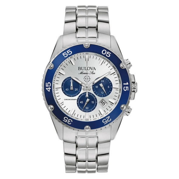 Bulova Marine Star Chronograph Stainless Steel Quartz Men's Watch 98B423